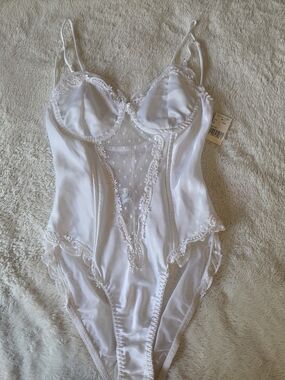 NWT Vintage Interludes White One-Piece Lingerie